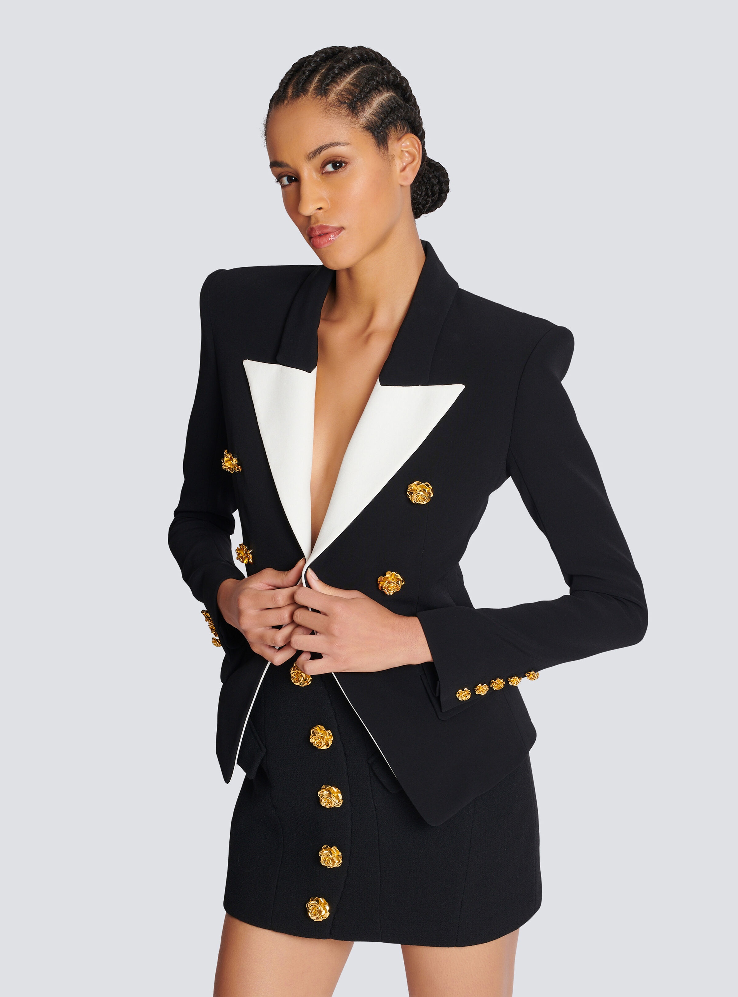 Balmain Slim-fit jacket with Roses buttons | REVERSIBLE