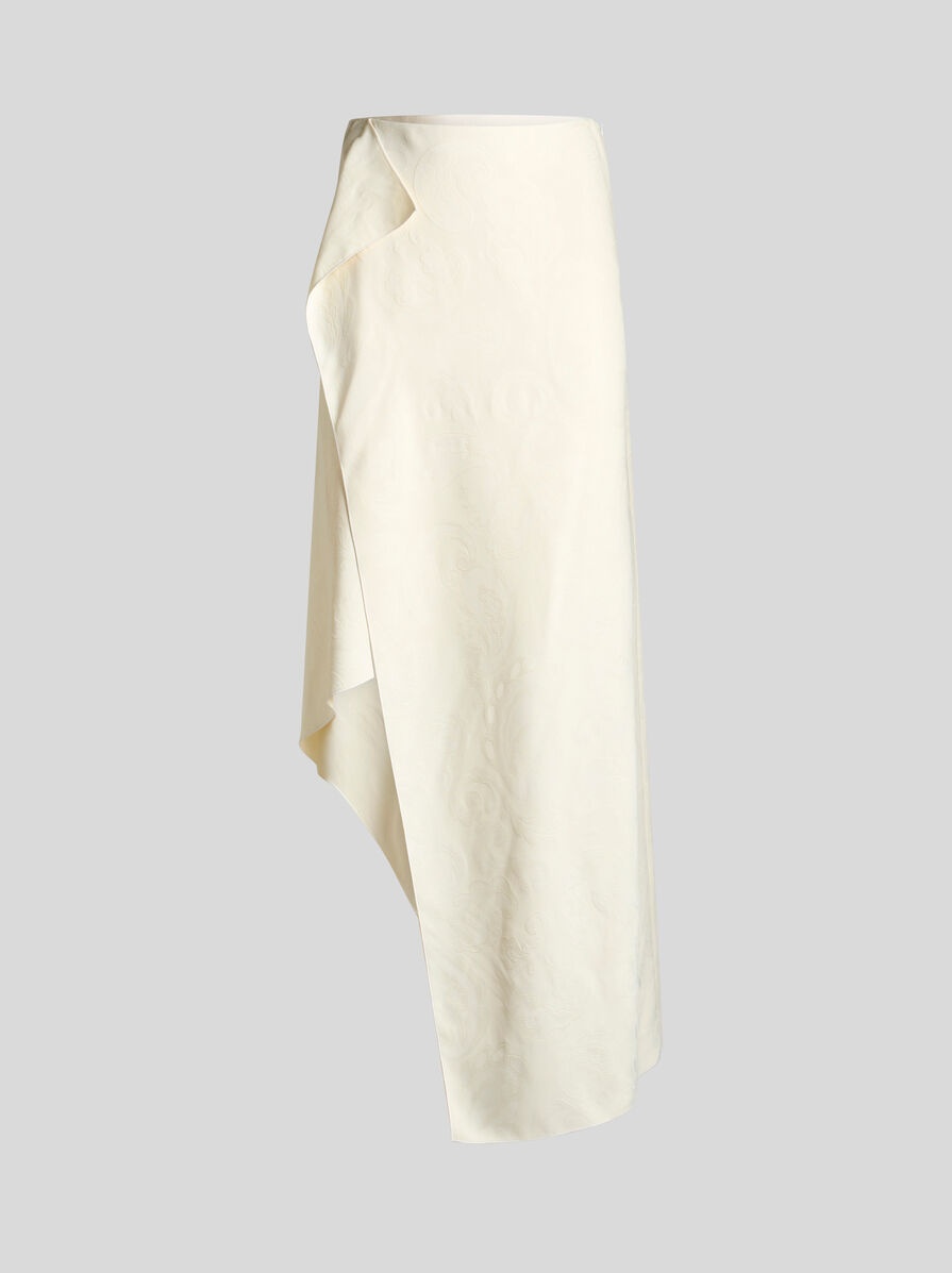 ASYMMETRIC PAISLEY JACQUARD SKIRT - 1