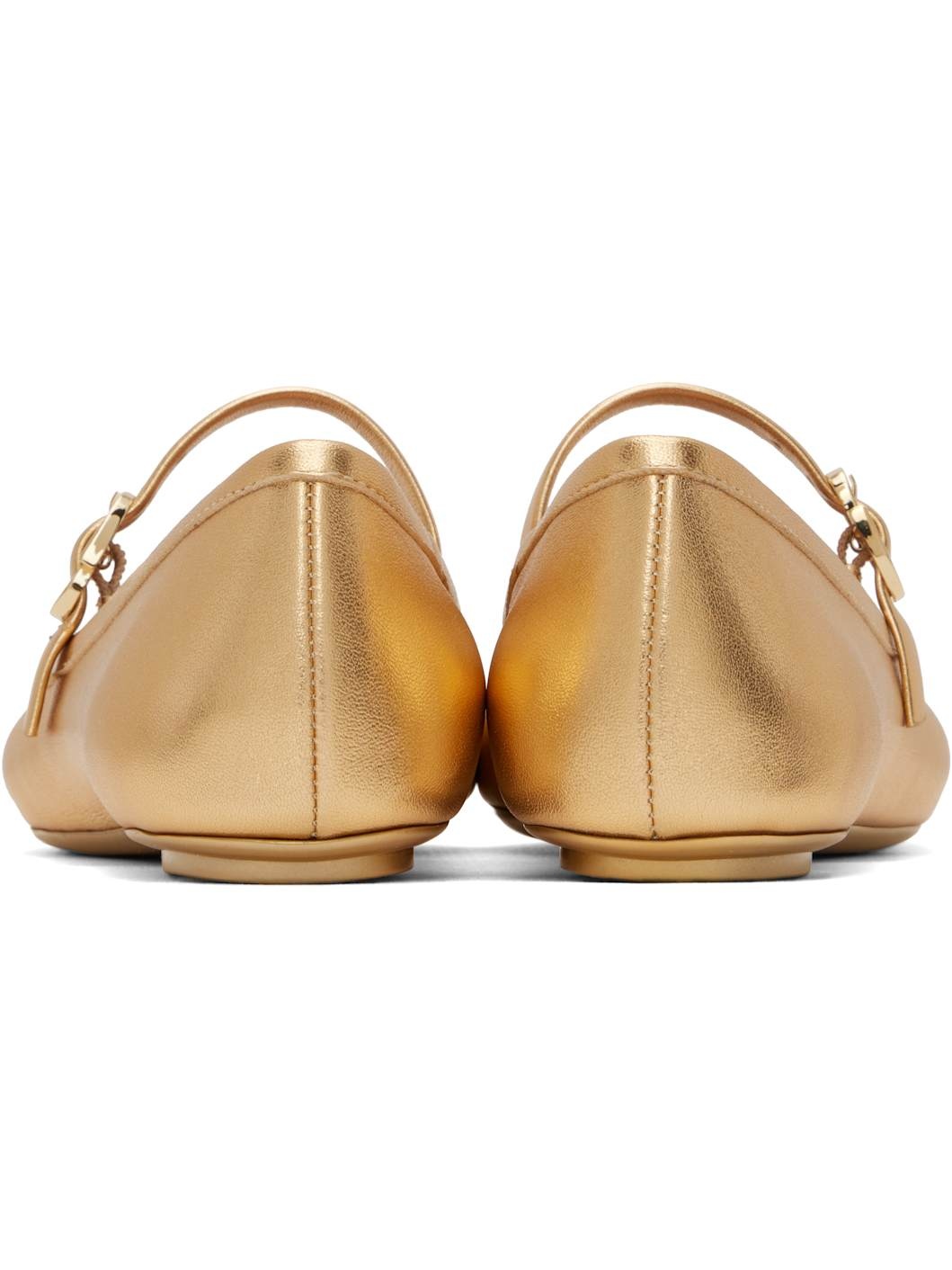 Gold Carla Ballerina Flats - 2