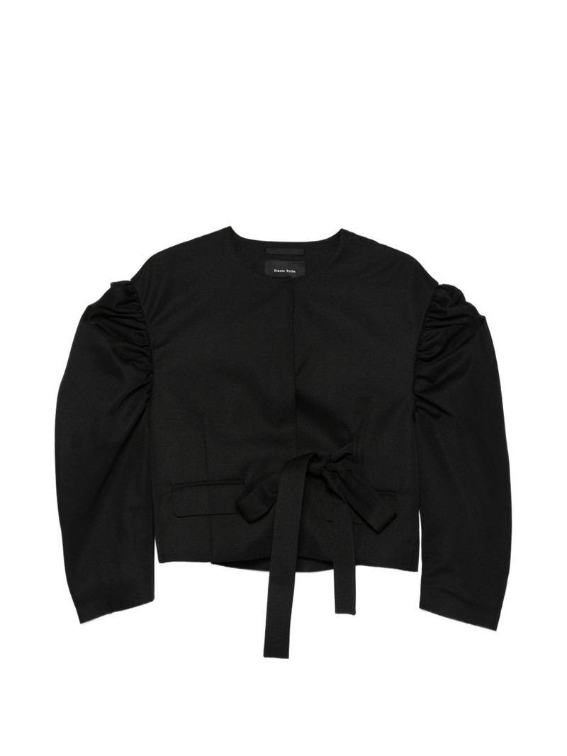 puffed-sleeve tie jacket 1