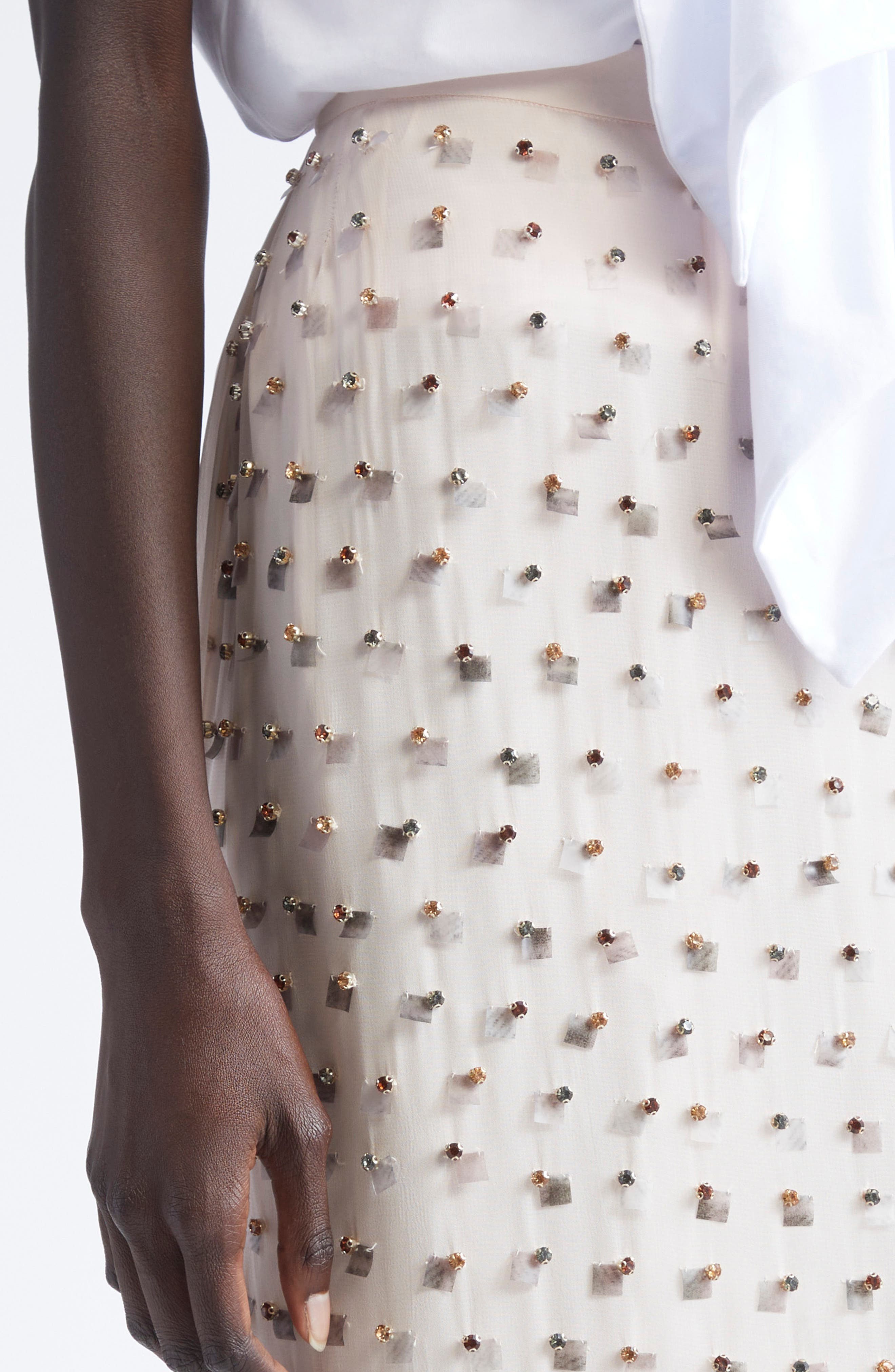 Dries Van Noten Sokna Embellished Midi Skirt in Blush at Nordstrom - 5