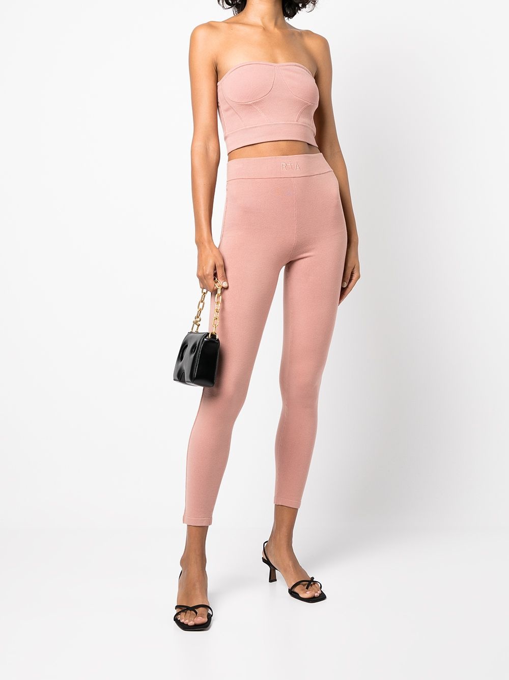 strapless cropped top - 2