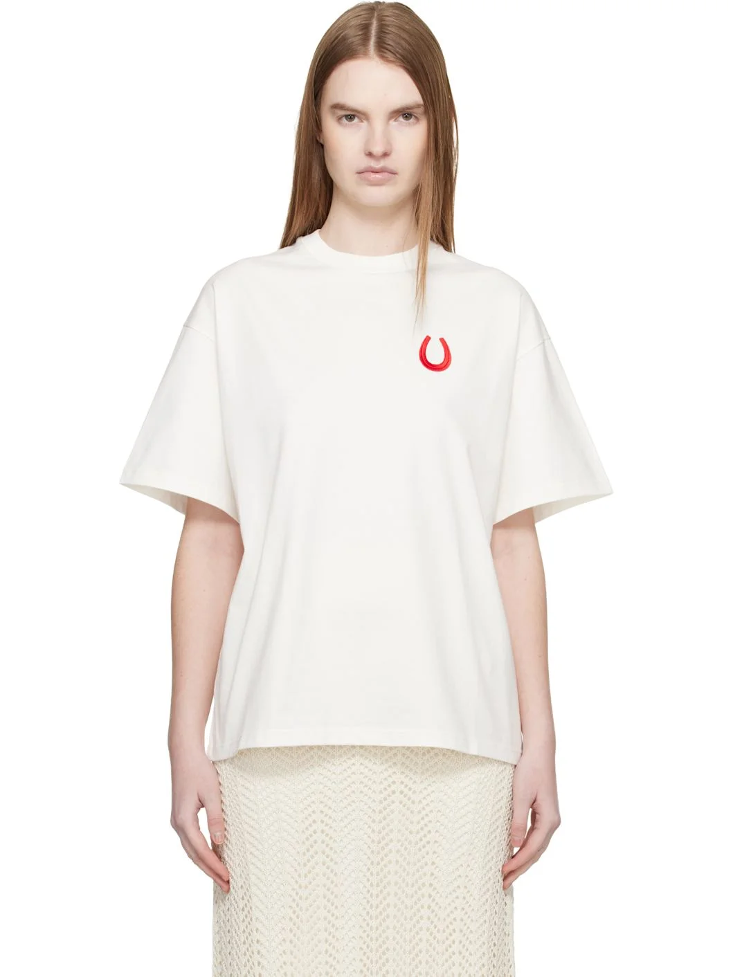 White Cotton Crew-Neck T-Shirt - 1