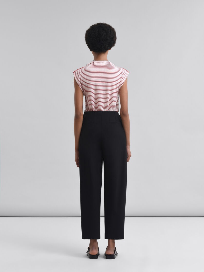 BLACK WOOL BLEND TROUSERS WITH MARNI SYMBOL - 3
