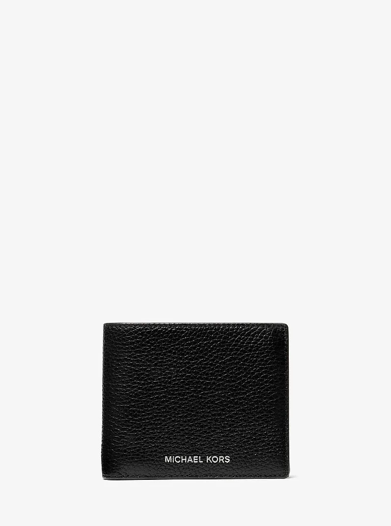 Cooper Pebbled Leather Billfold Wallet With Coin Pouch - 1
