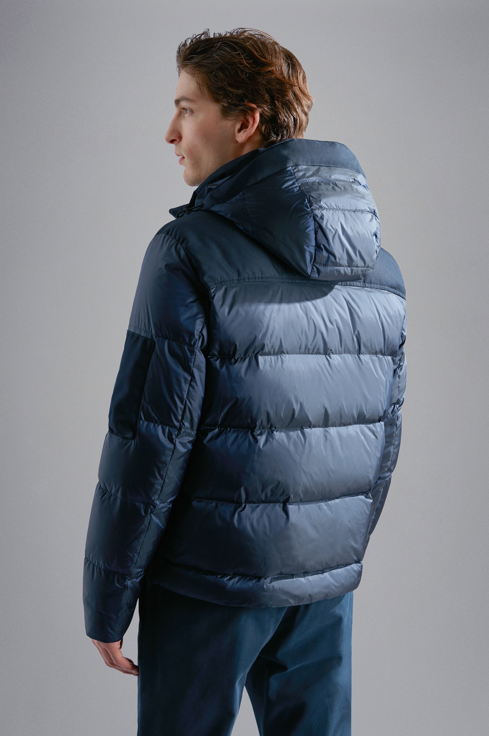 HYBRID DOWN JACKET IN IRIDESCENT NYLON AND TECHNICAL FABRIC - 3