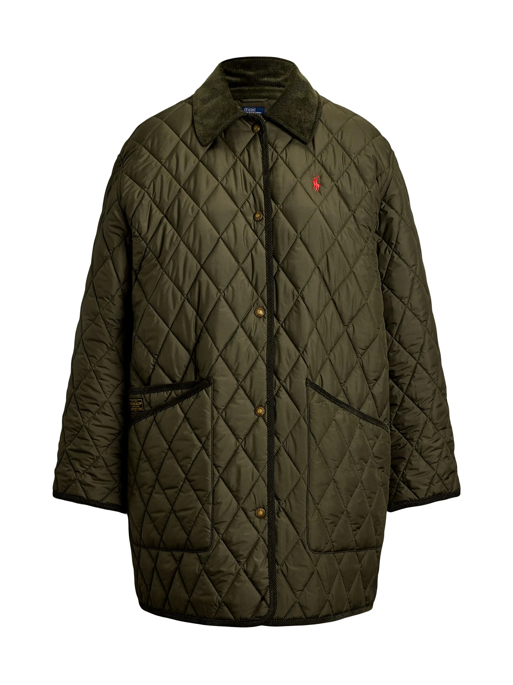 Women's Oversized Quilted Barn Jacket - Ranger Green - 1