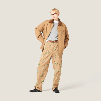 Miu Miu Garment-dyed gabardine pants outlook