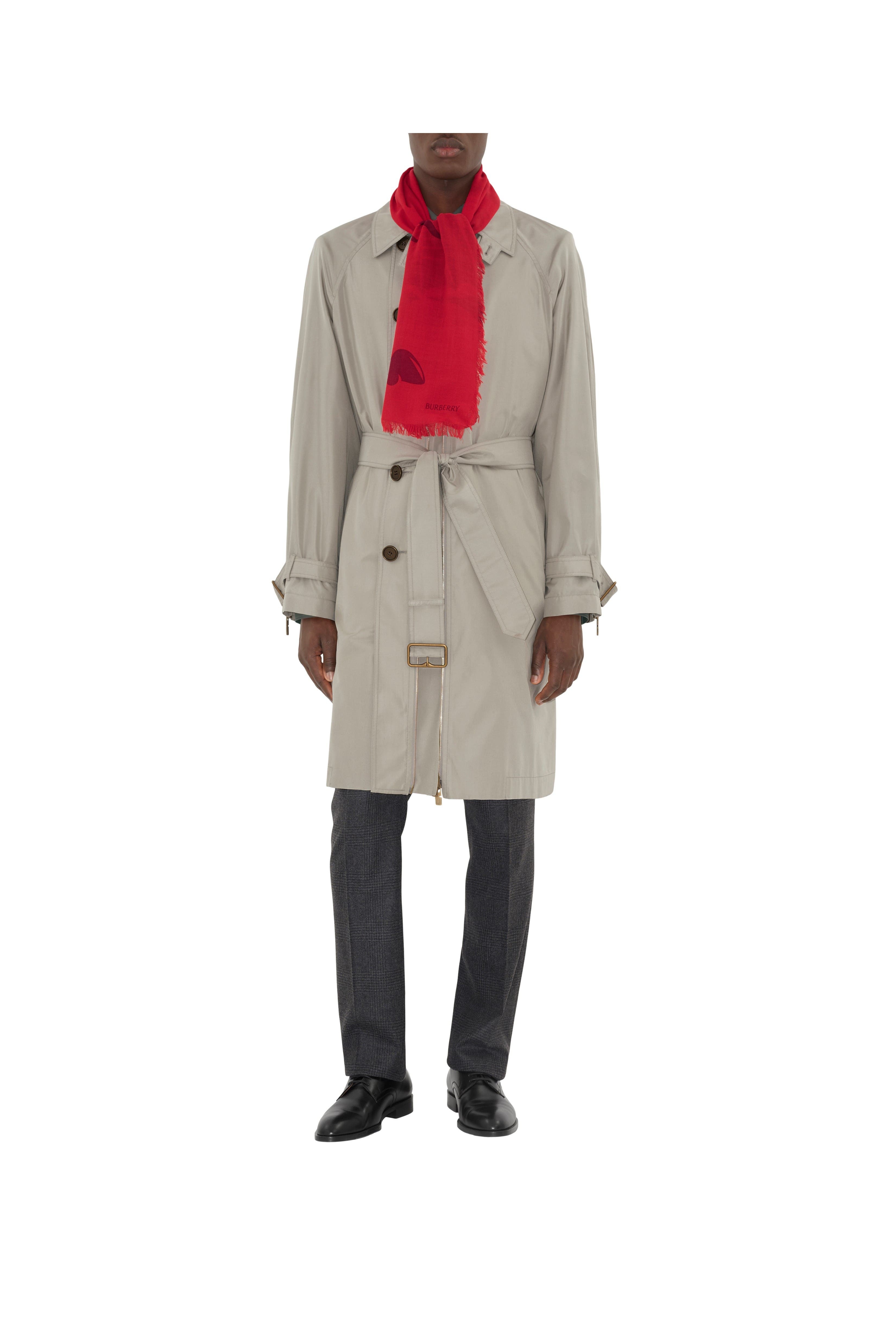 burberry Wide EKD Wool Scarf in Oxblood at Nordstrom - 5