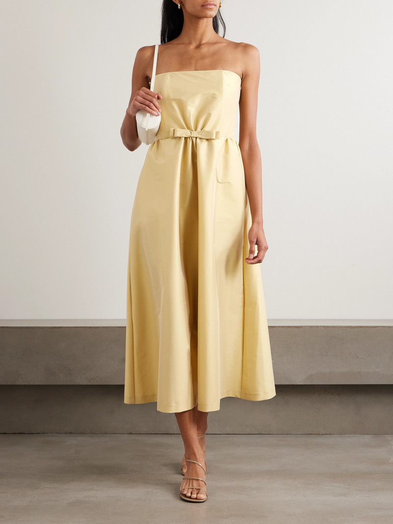 BERNADETTE Bodette Strapless Bow-detailed Taffeta Midi Dress outlook