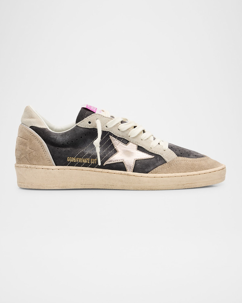 Ball Star Mixed Leather Low-Top Sneakers 1