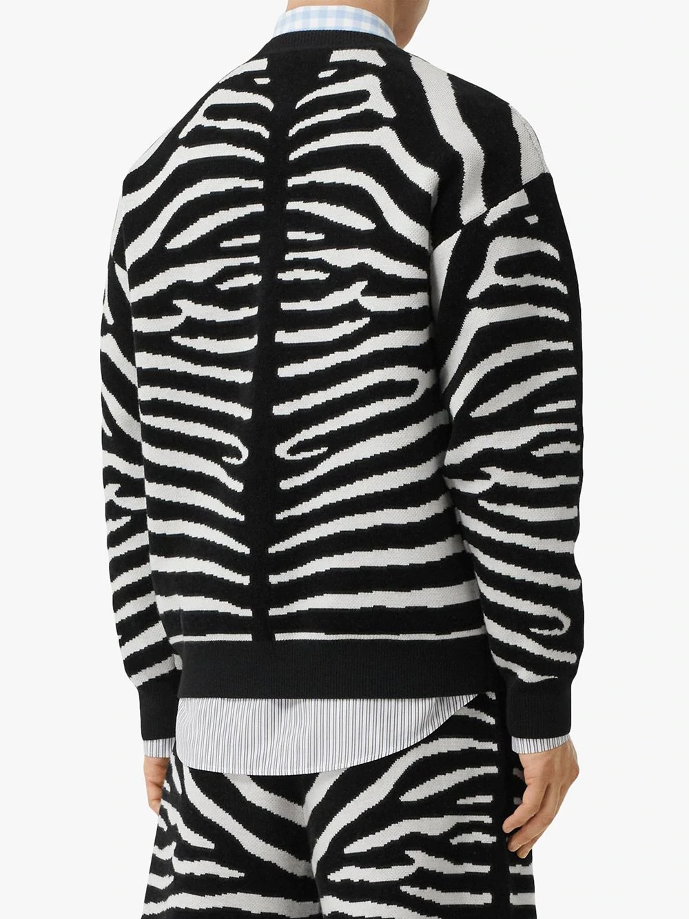 zebra and logo jacquard jumper - 4