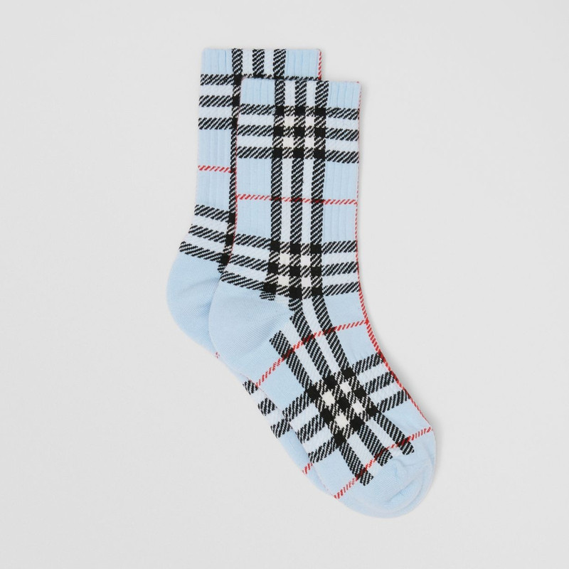 Vintage Check Intarsia Cotton Blend Socks 5
