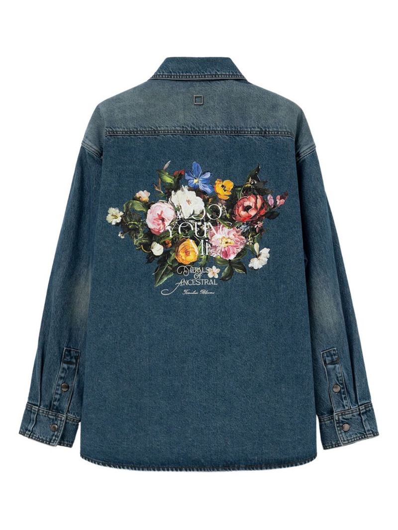 Wooyoungmi floral-print denim shirt outlook