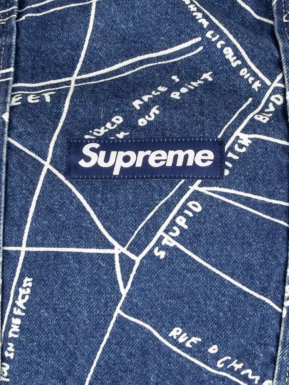 Gonz Map denim tote bag - 3