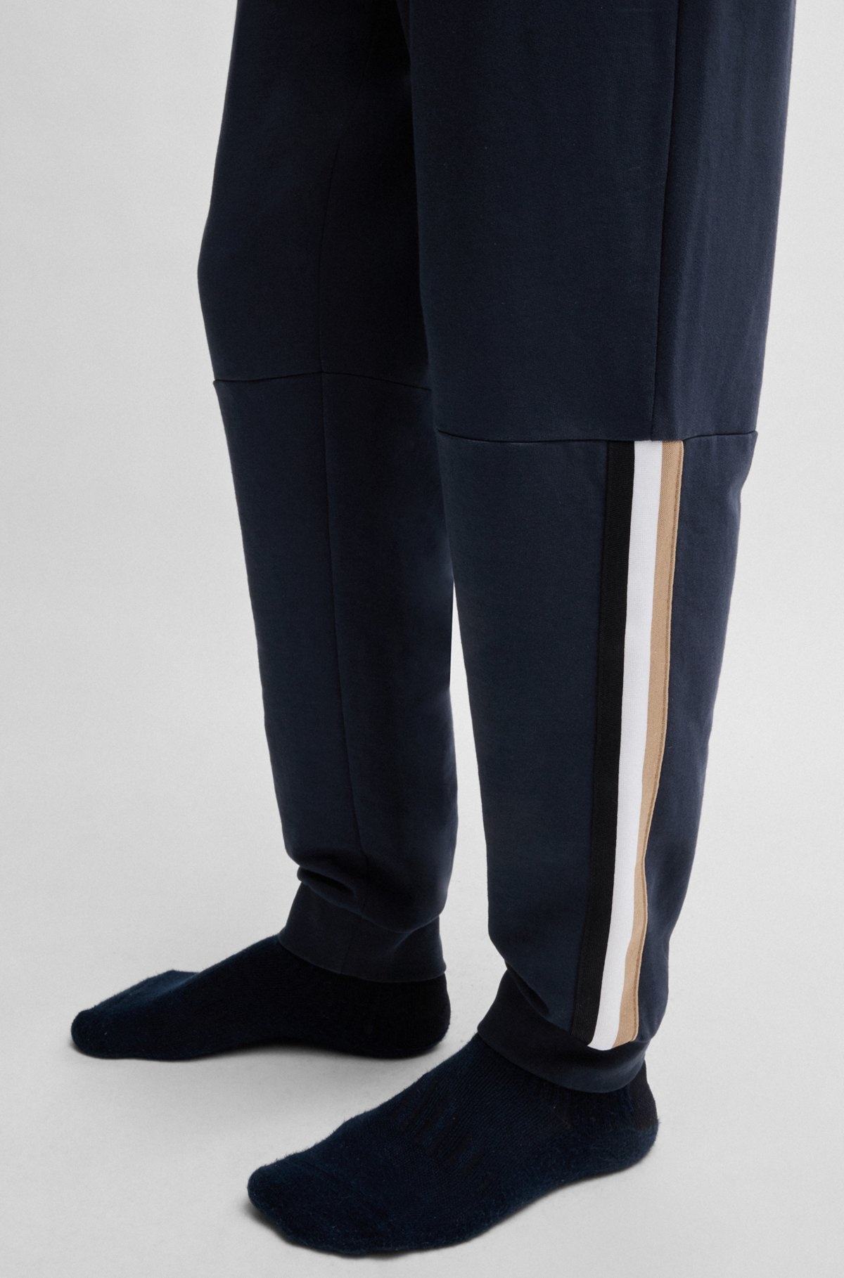 COTTON-TERRY TRACKSUIT BOTTOMS WITH TAPE INSERTS - 5