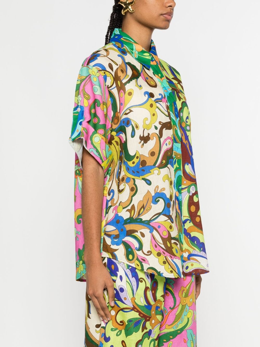 Yvette floral-print linen shirt - 3