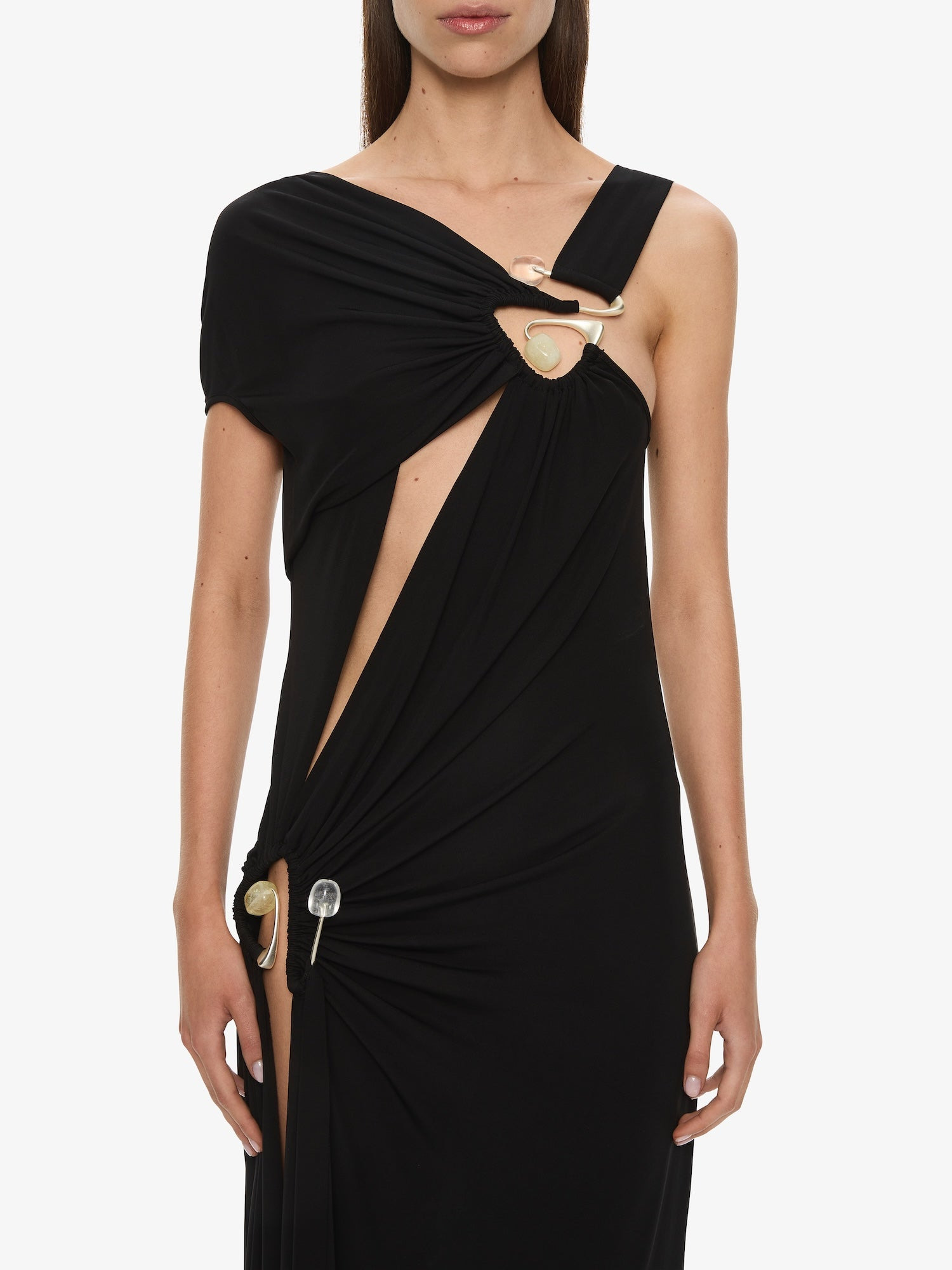 Veer Spiral Crystal Draped Jersey Dress - 4