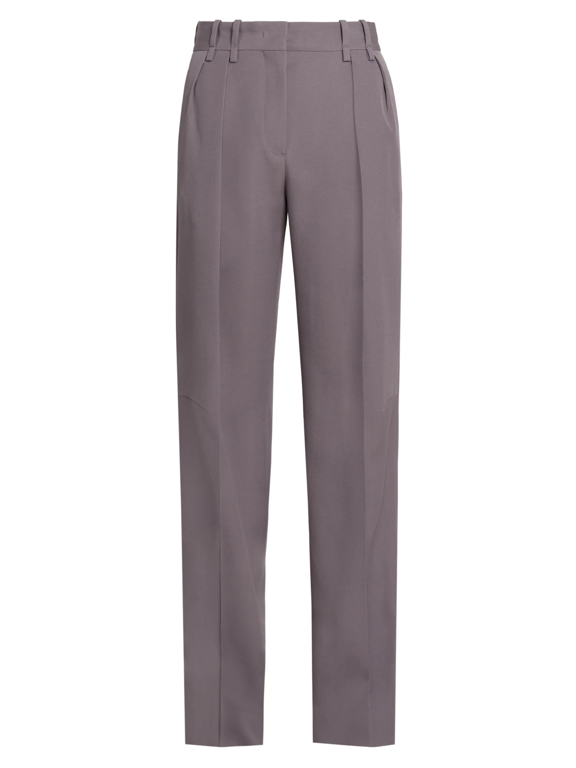 Women's Pleat-Front Wool Gabardine Trousers - Red Lotus - 1