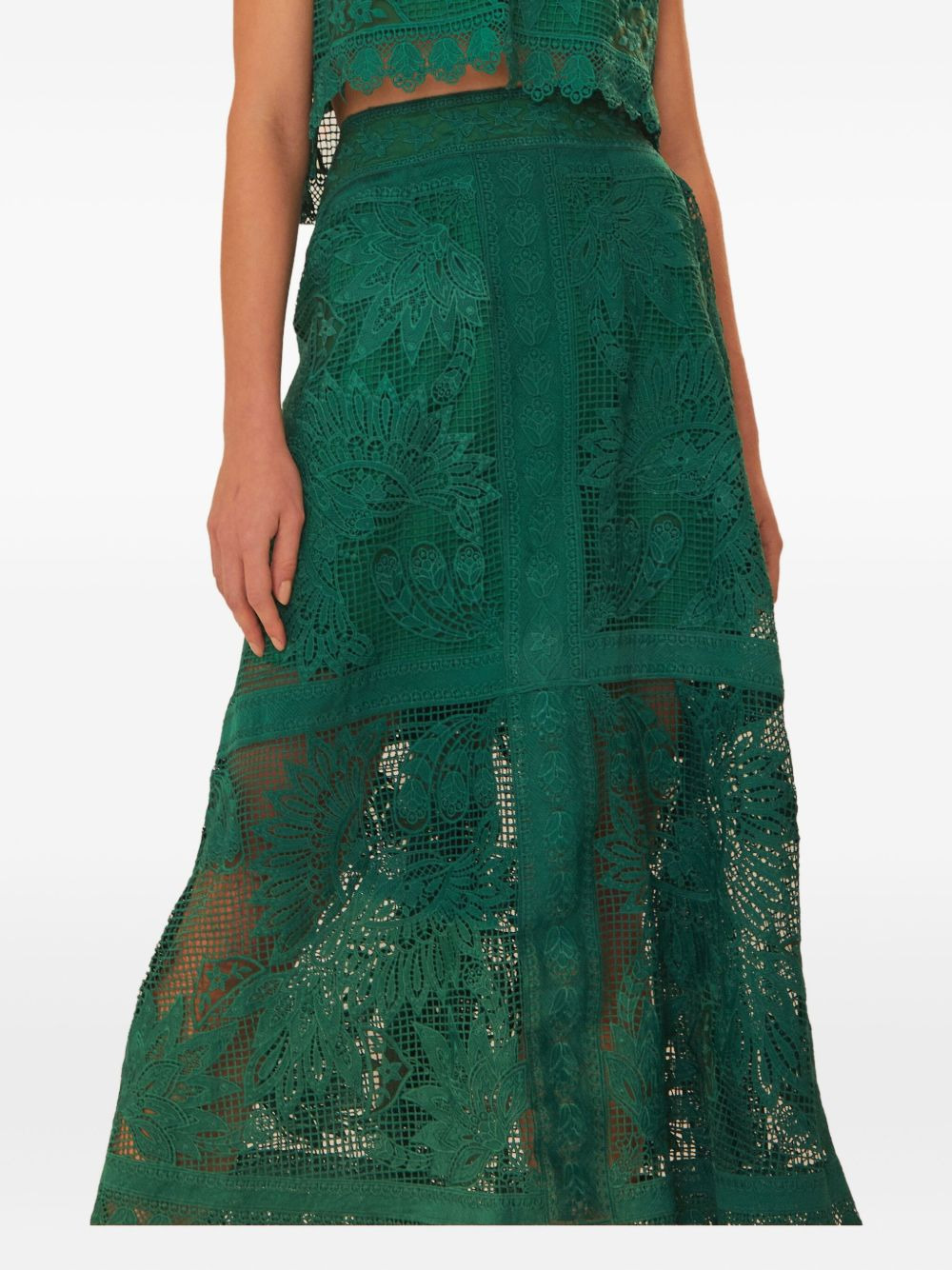 floral-lace midi skirt - 4