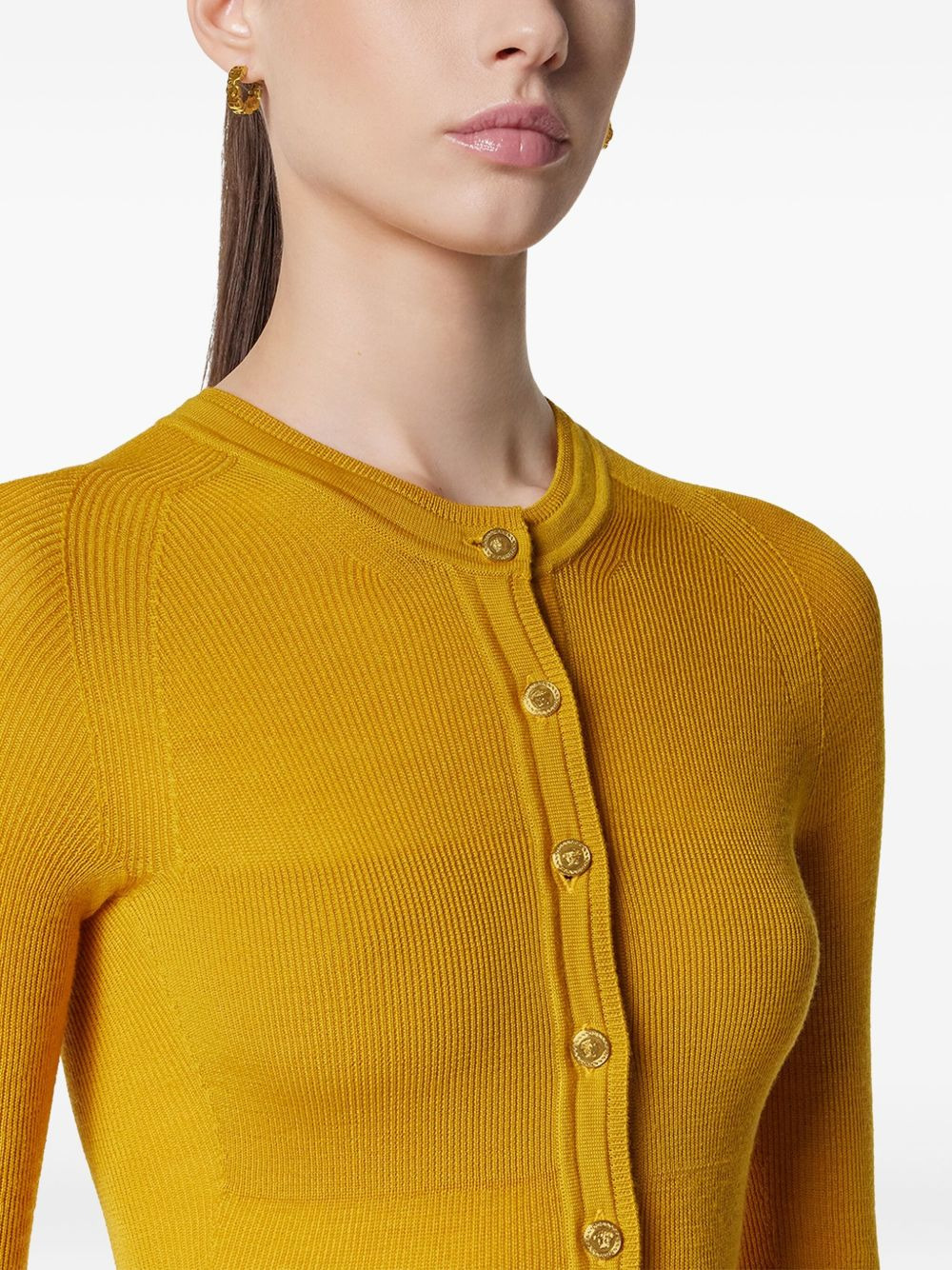 long-sleeve ribbed-knit dress - 5