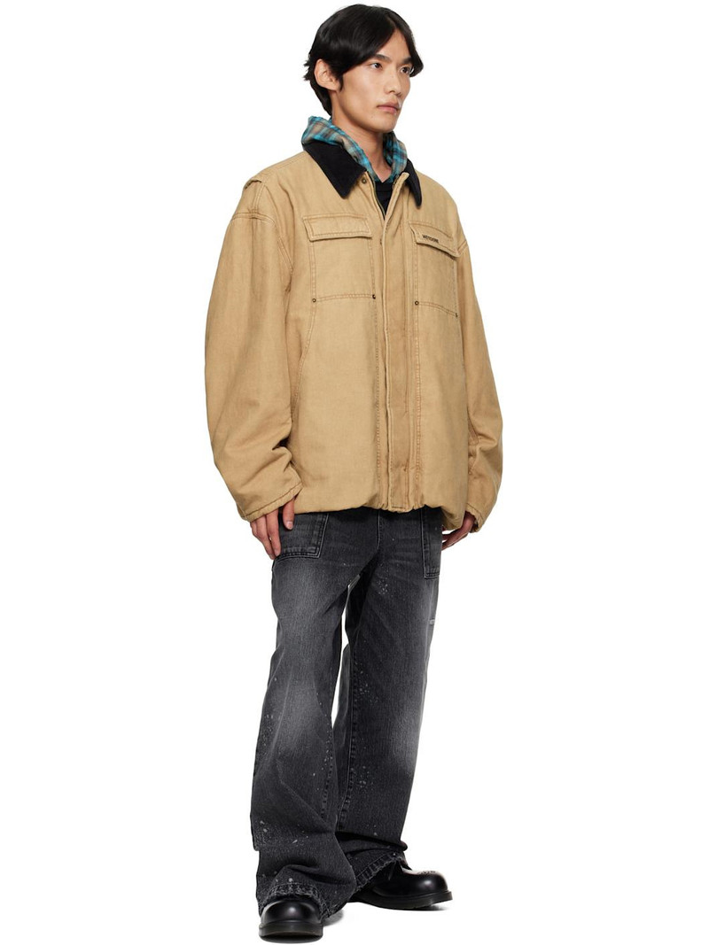 We11done Beige Long Washed Work Jacket outlook