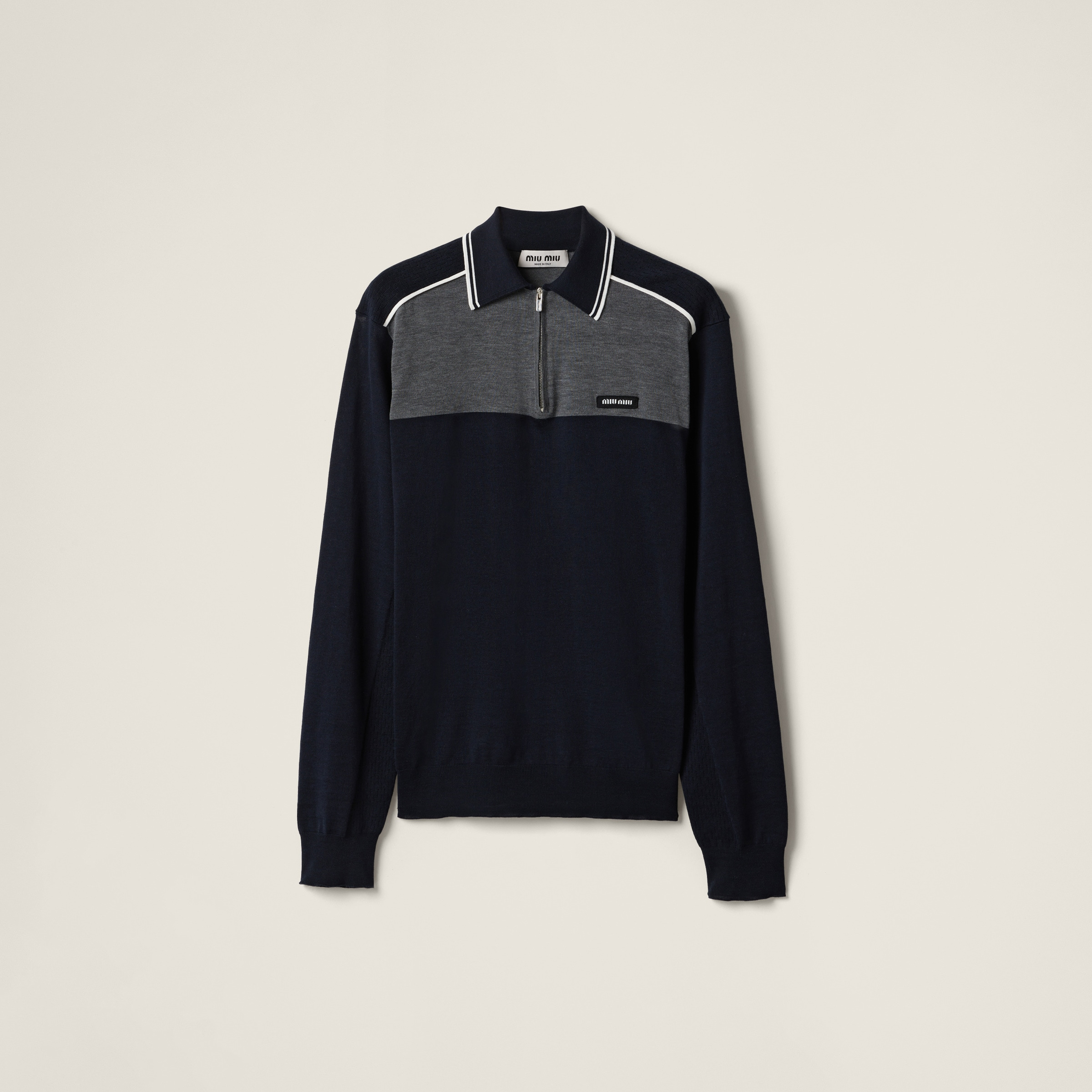 Cotton and silk polo shirt - 1
