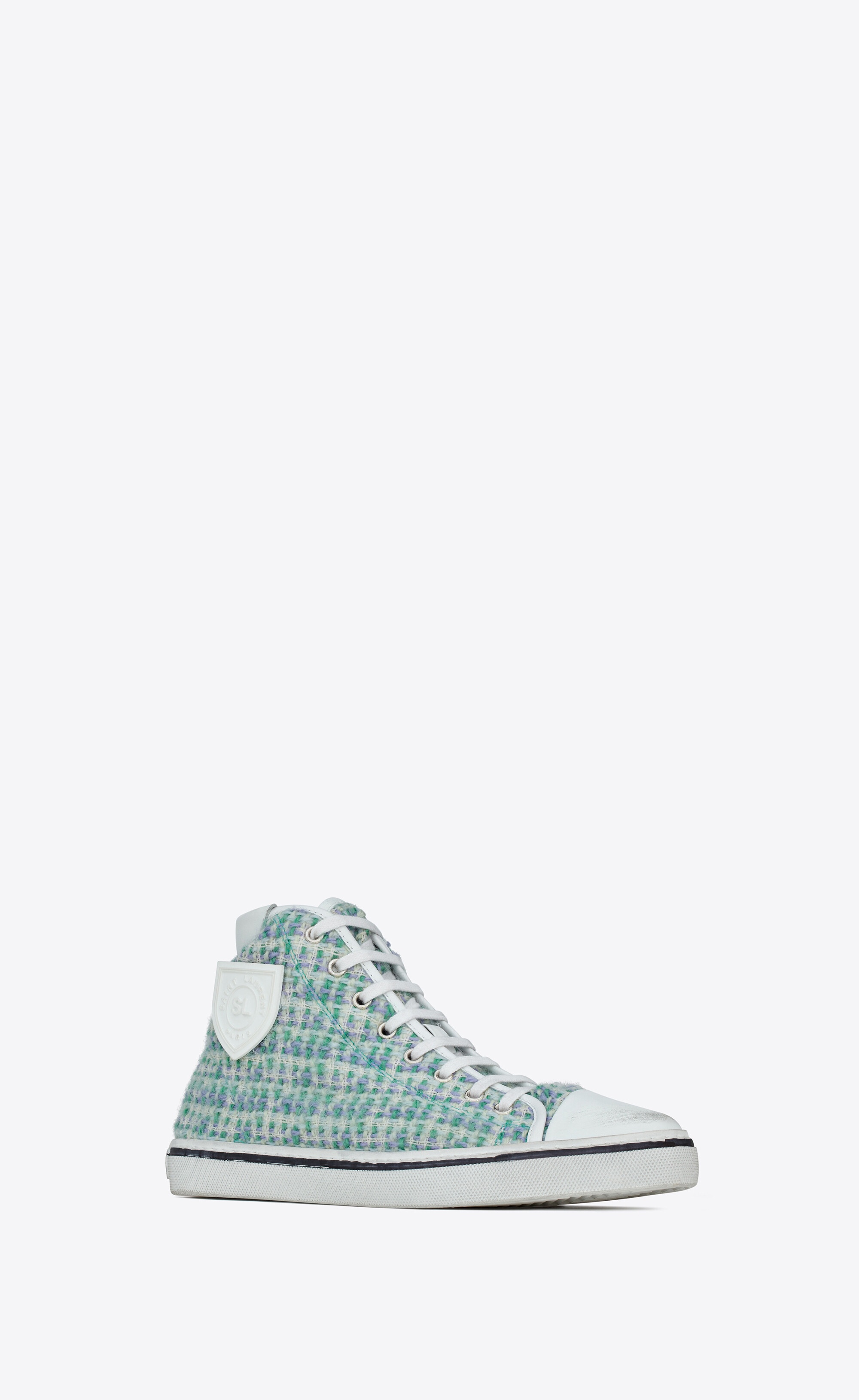 bedford sneakers in tweed and leather - 8