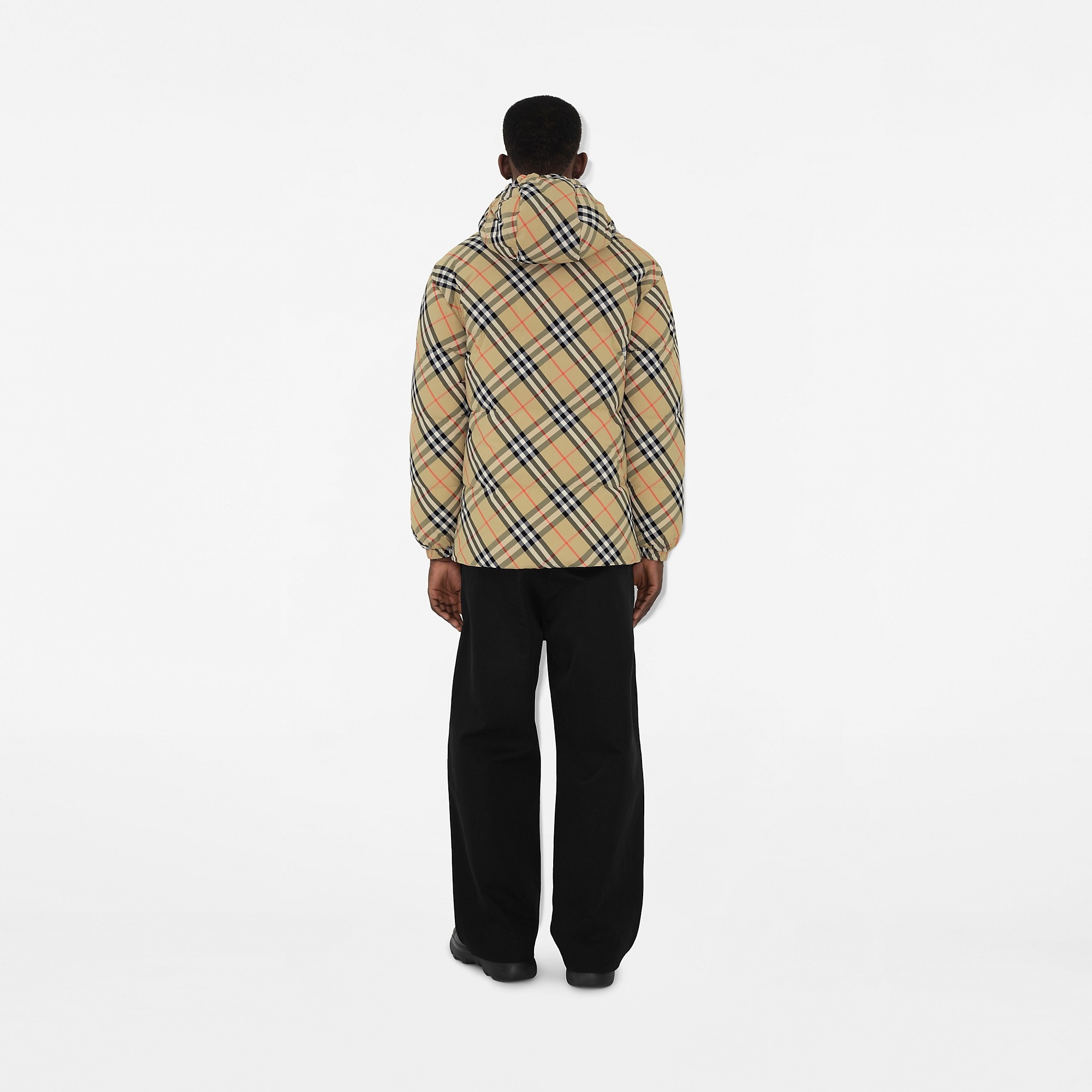 Reversible Check Nylon Puffer Jacket - 5