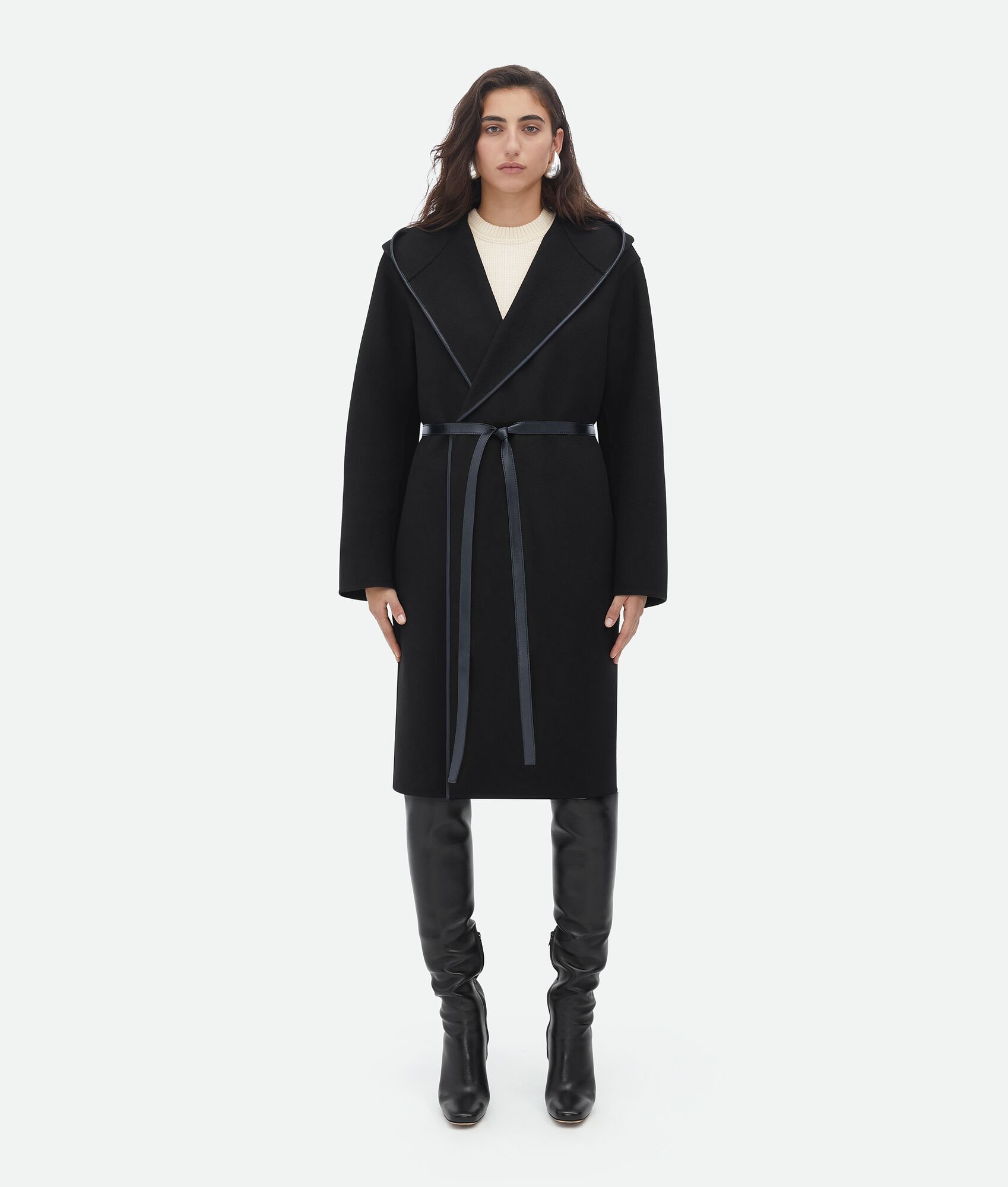 Wool And Cashmere Hooded Coat - 1