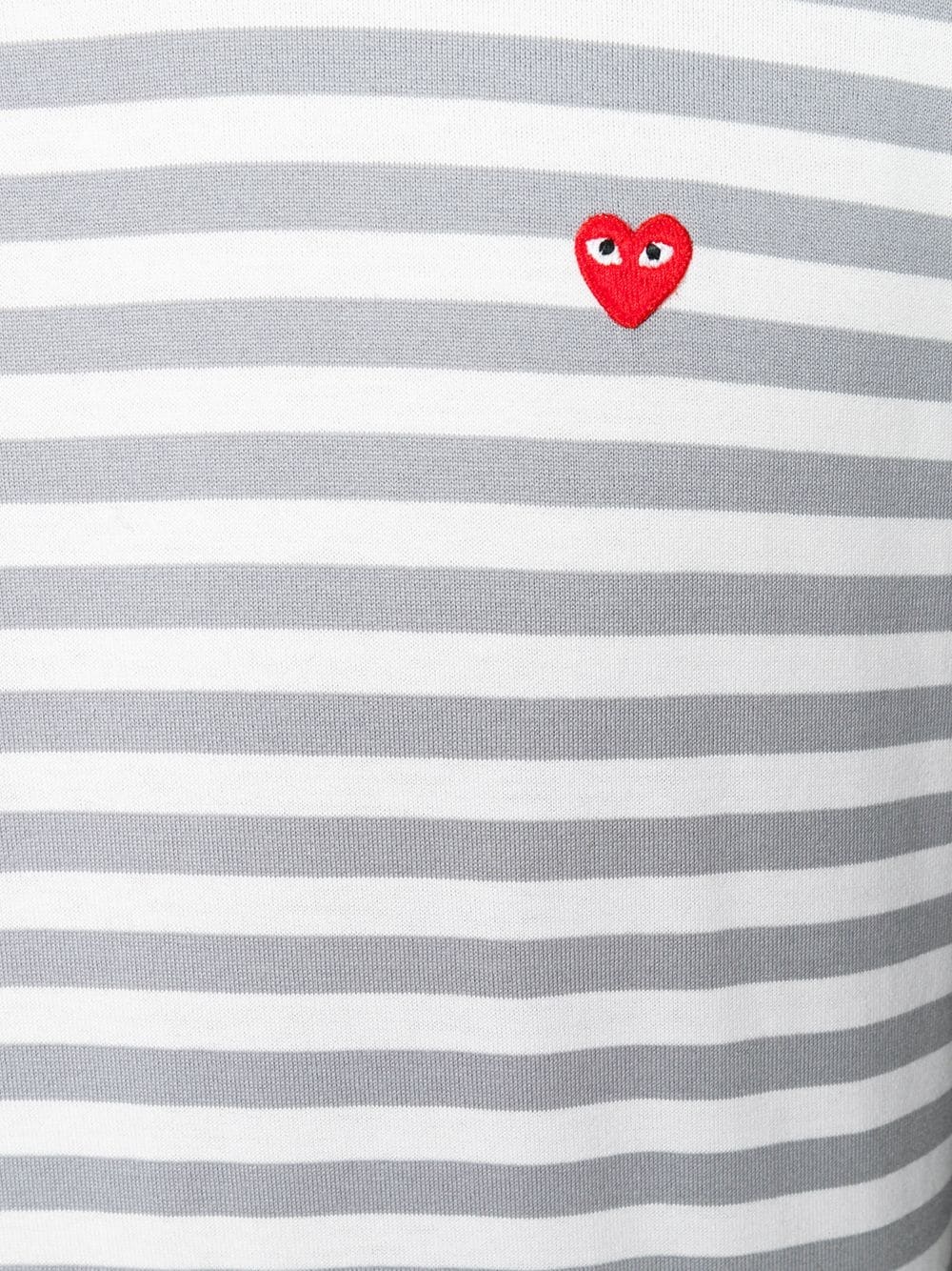 striped heart logo T-shirt - 5