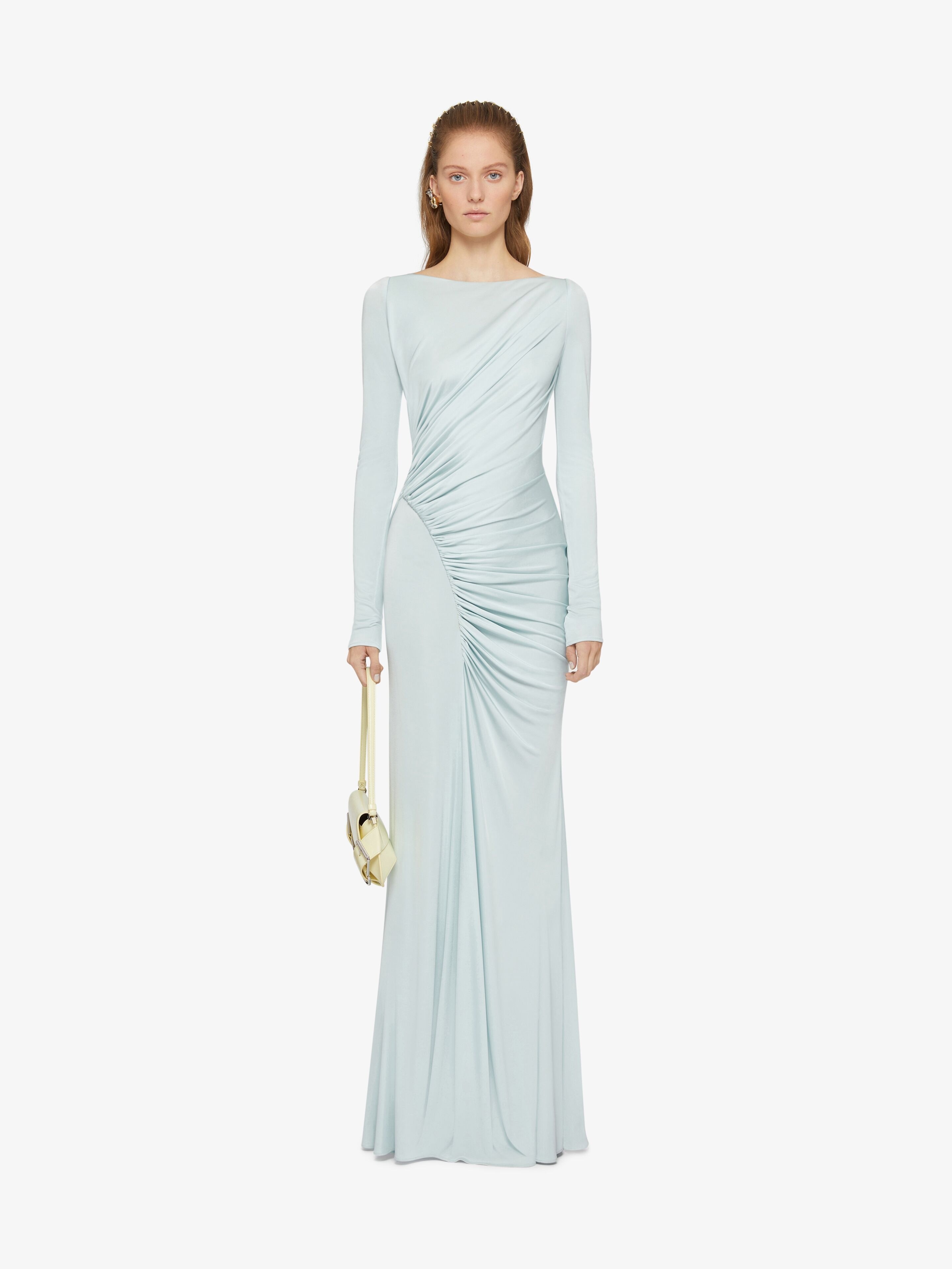 EVENING DRAPED DRESS IN JERSEY - 2