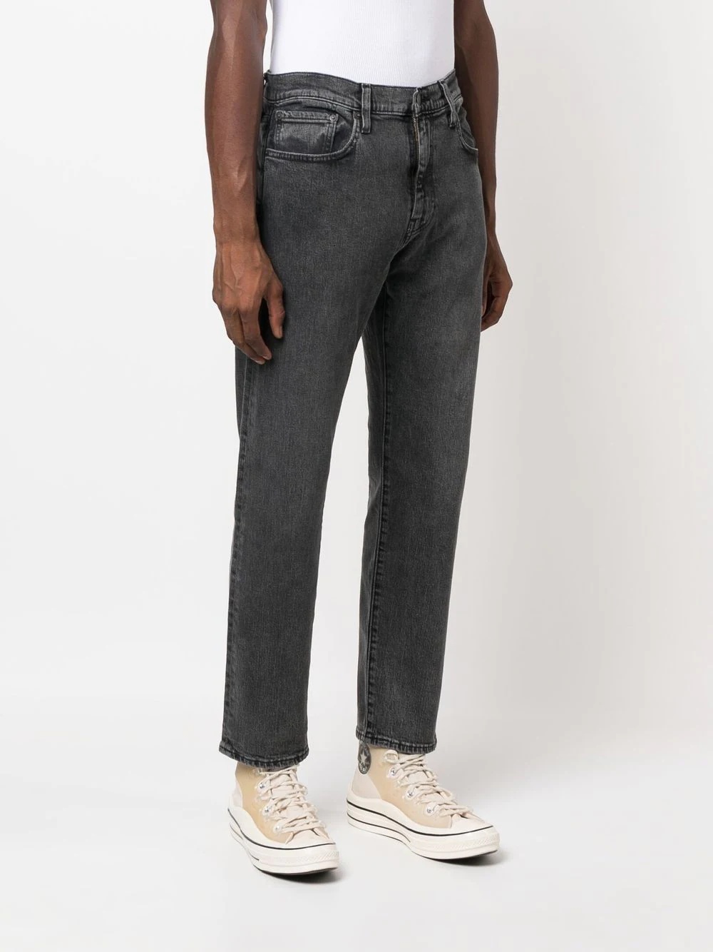 logo-patch straight-leg jeans - 3