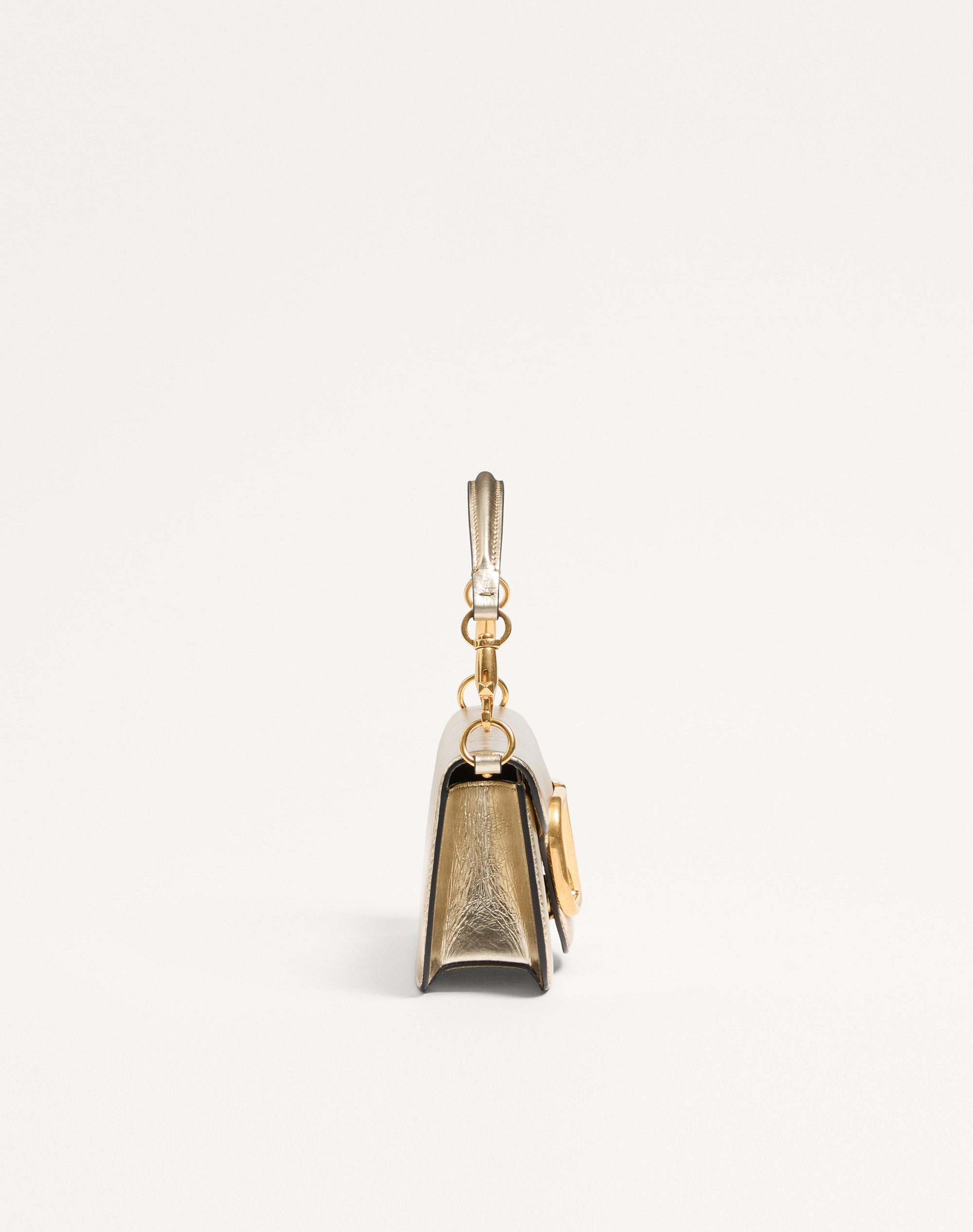 SMALL VALENTINO GARAVANI LOCÒ METALLIC CALFSKIN SHOULDER BAG - 3