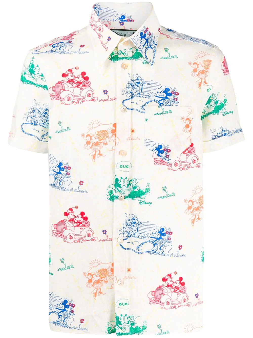 x Disney Mickey and Minnie print shirt - 1