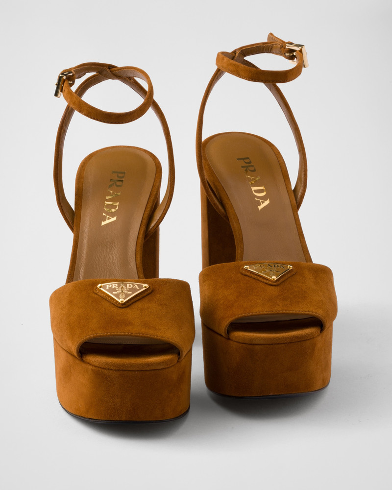 Suede platform sandals 5