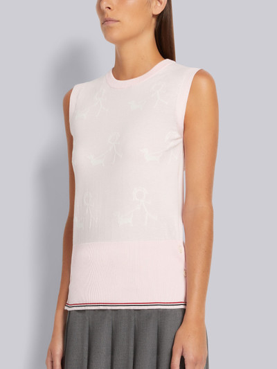 Thom Browne Light Pink Cotton Mrs. Thom Walking Hector Half Drop Sleeveless Shell outlook