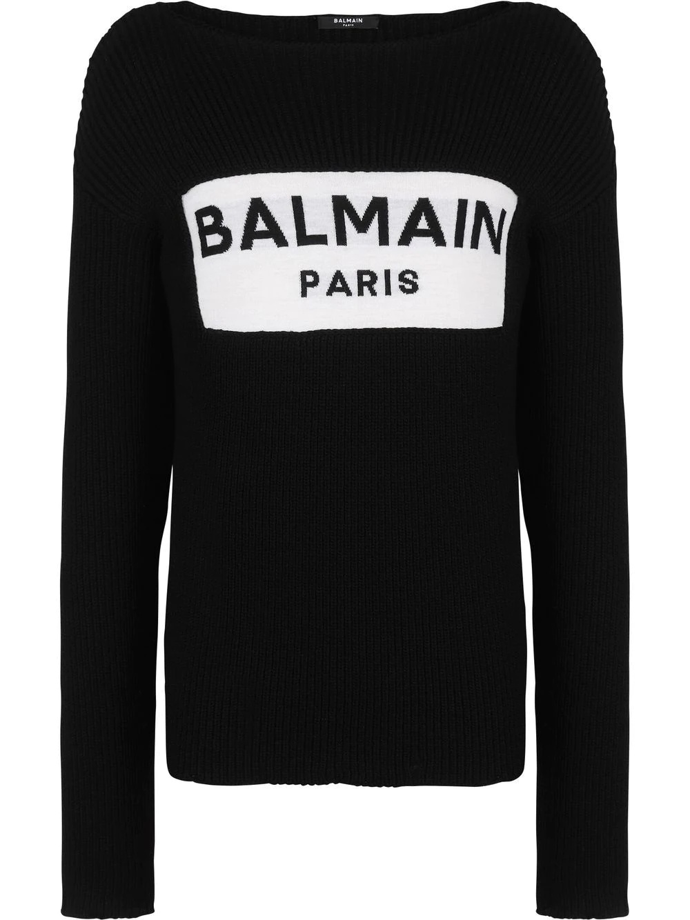 logo-embroidered ribbed sweater - 1