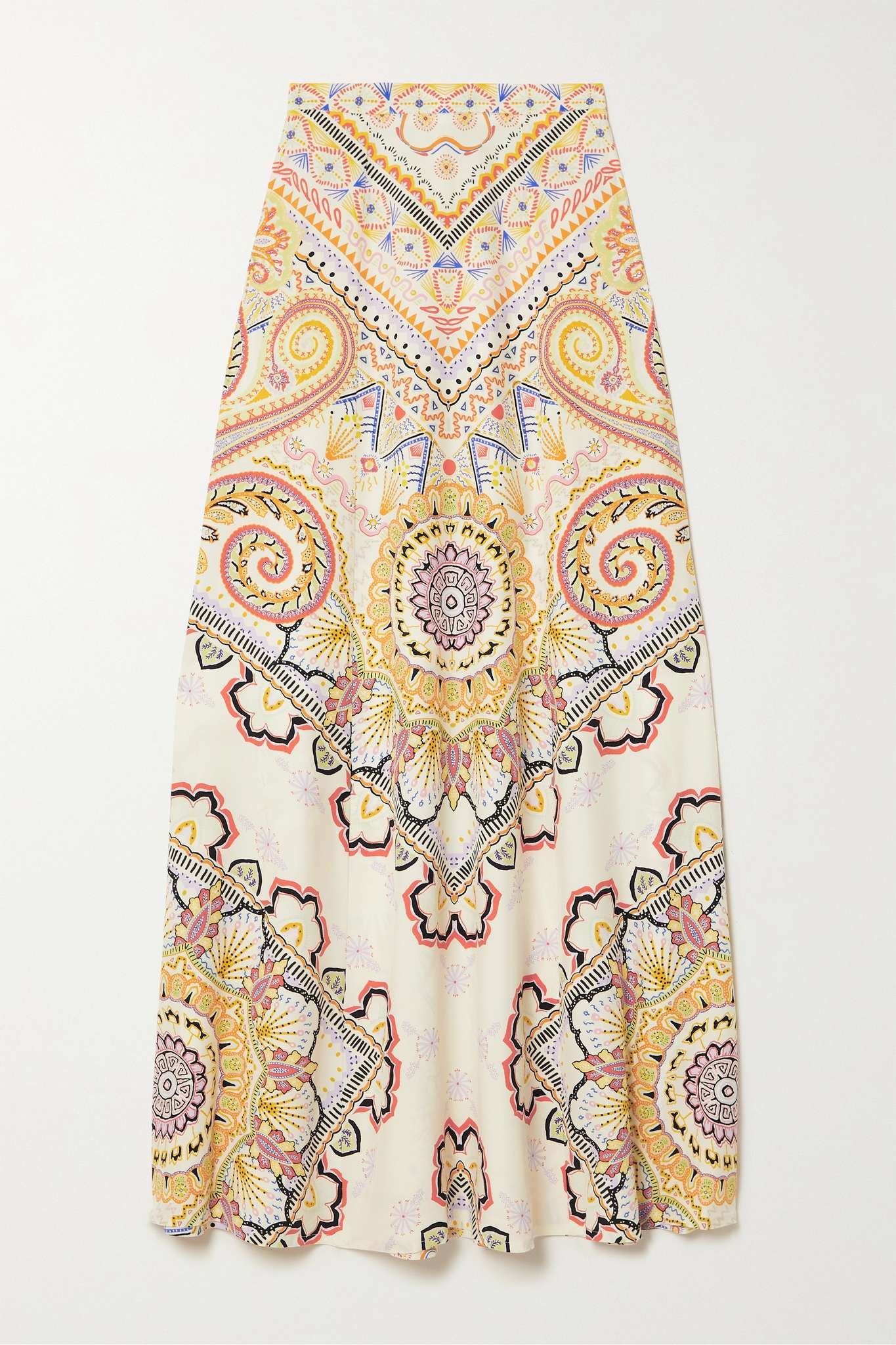 Printed silk maxi skirt - 1