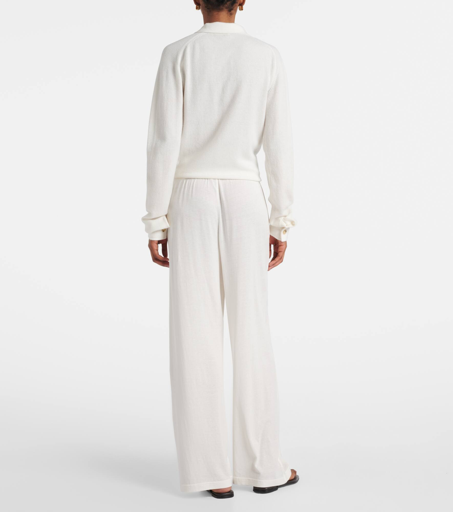Cotton and silk straight pants - 3