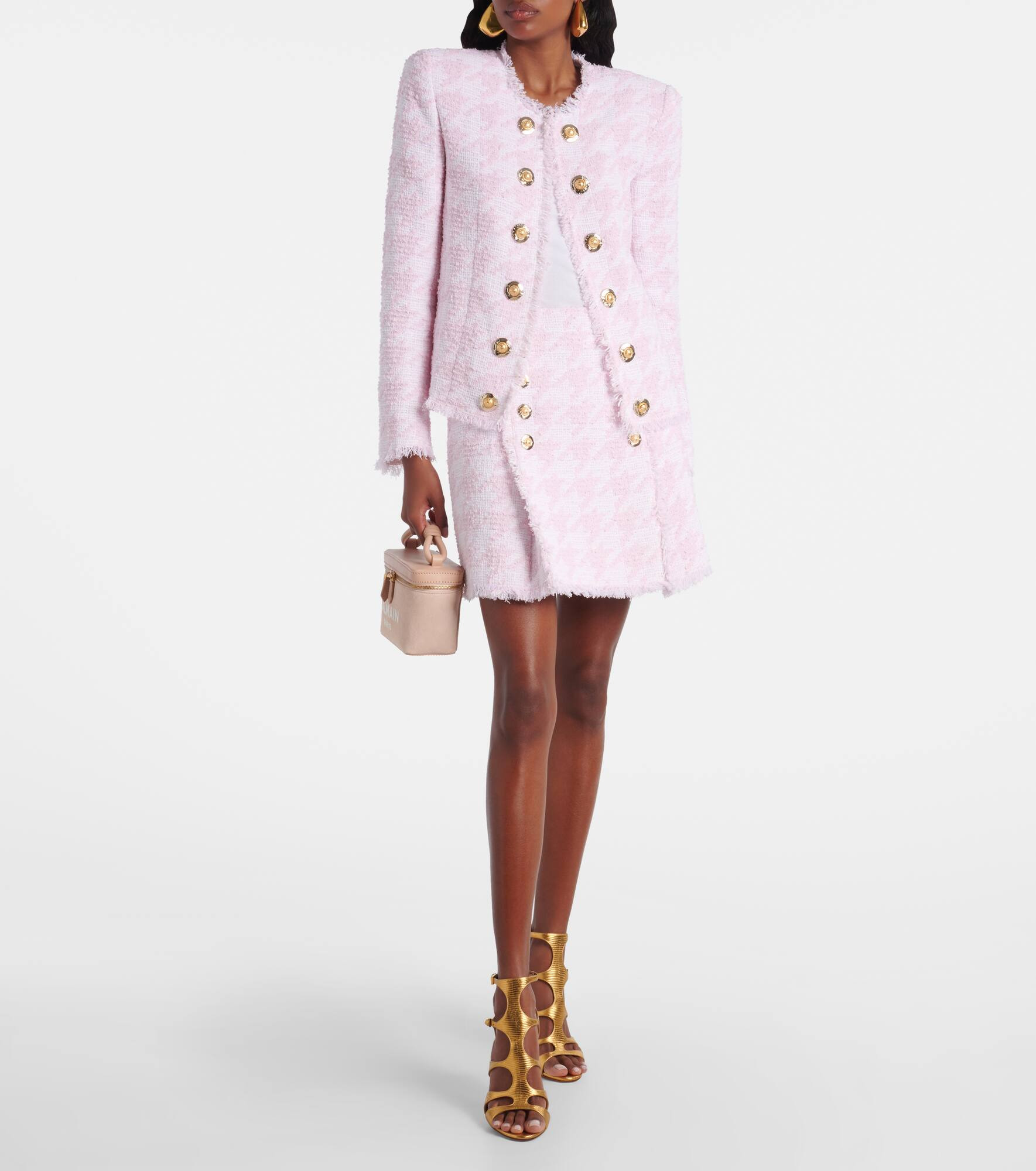 Houndstooth cotton-blend tweed jacket - 2