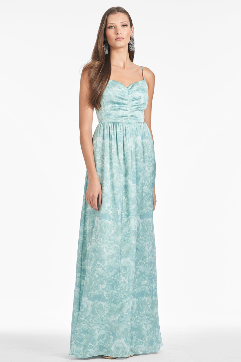 Sienna Gown - Sage Painted Floral 1