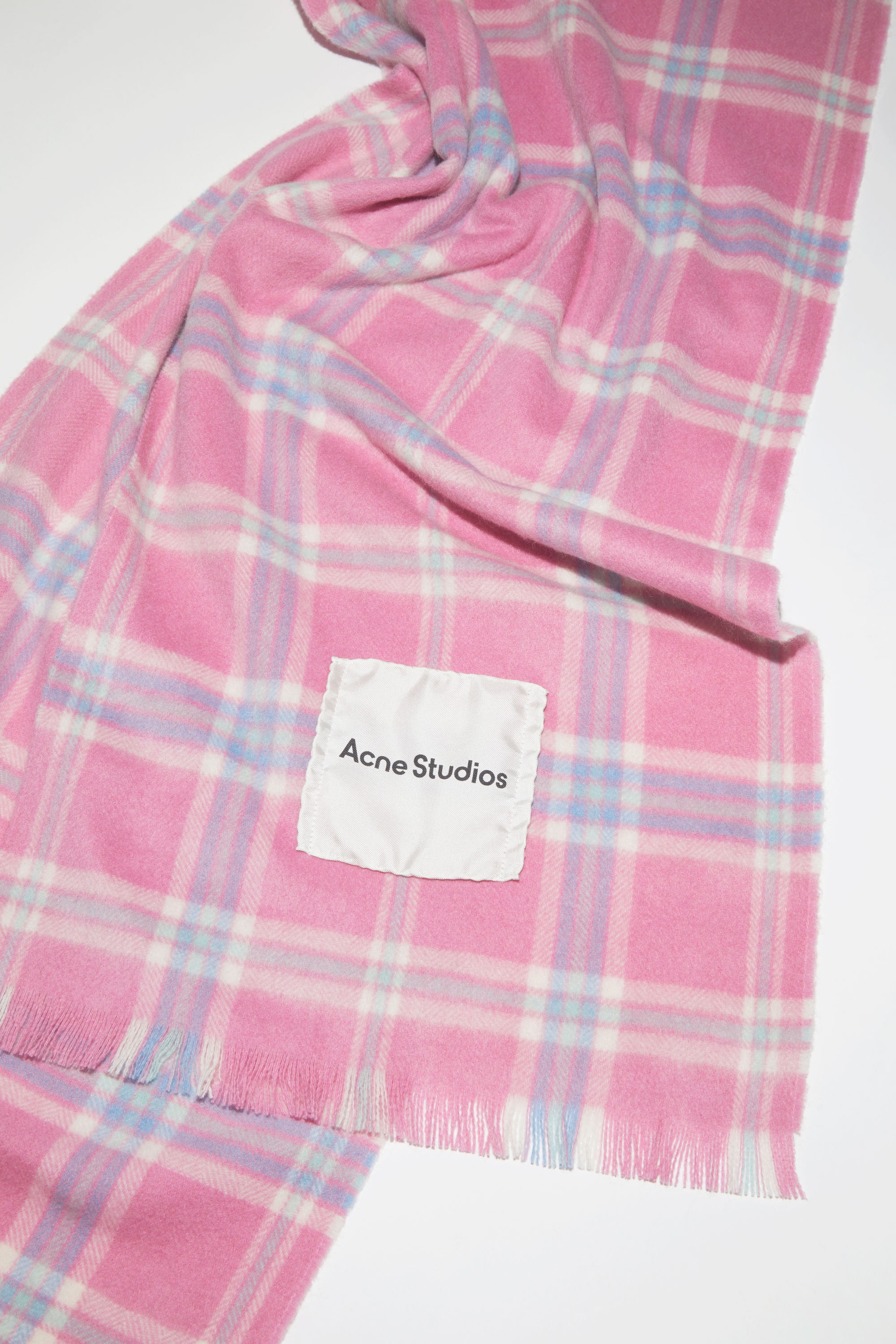 Plaid cashmere scarf - Bubblegum pink - 4