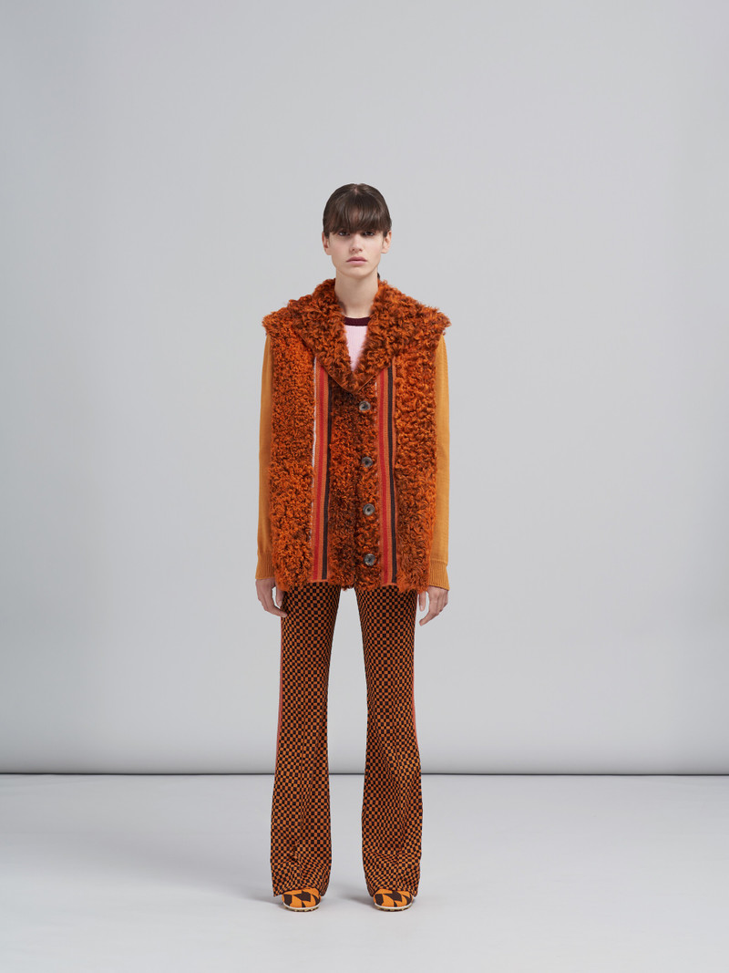 Marni DYED CURLY LAMB LEATHER VEST outlook
