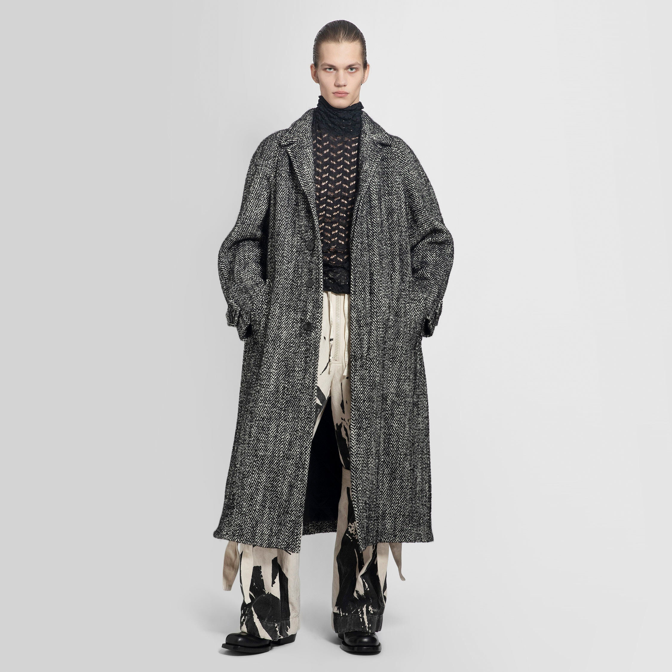 DRIES VAN NOTEN MAN GREY COATS - 5