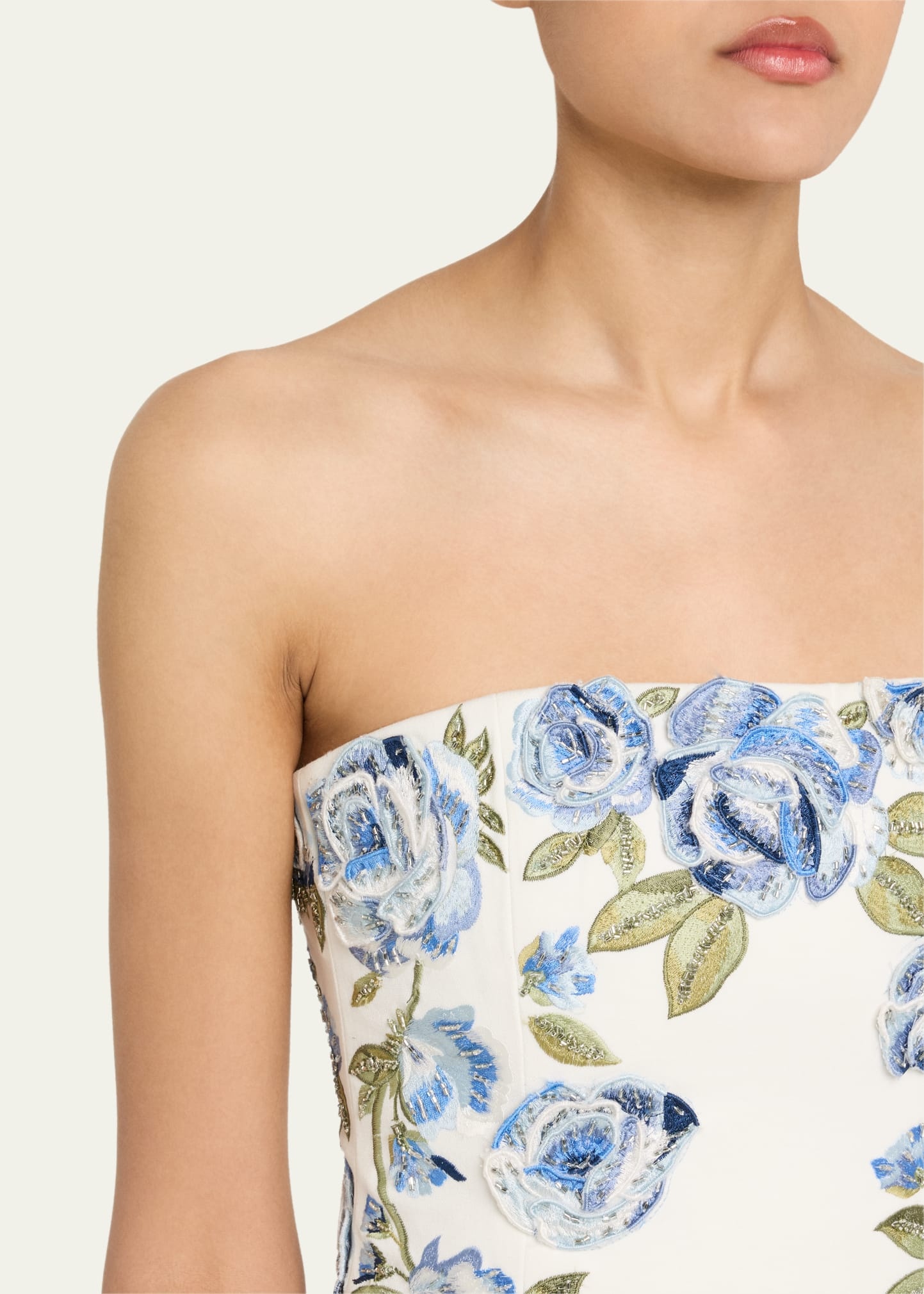 Cece Floral Embellished Cropped Top - 5