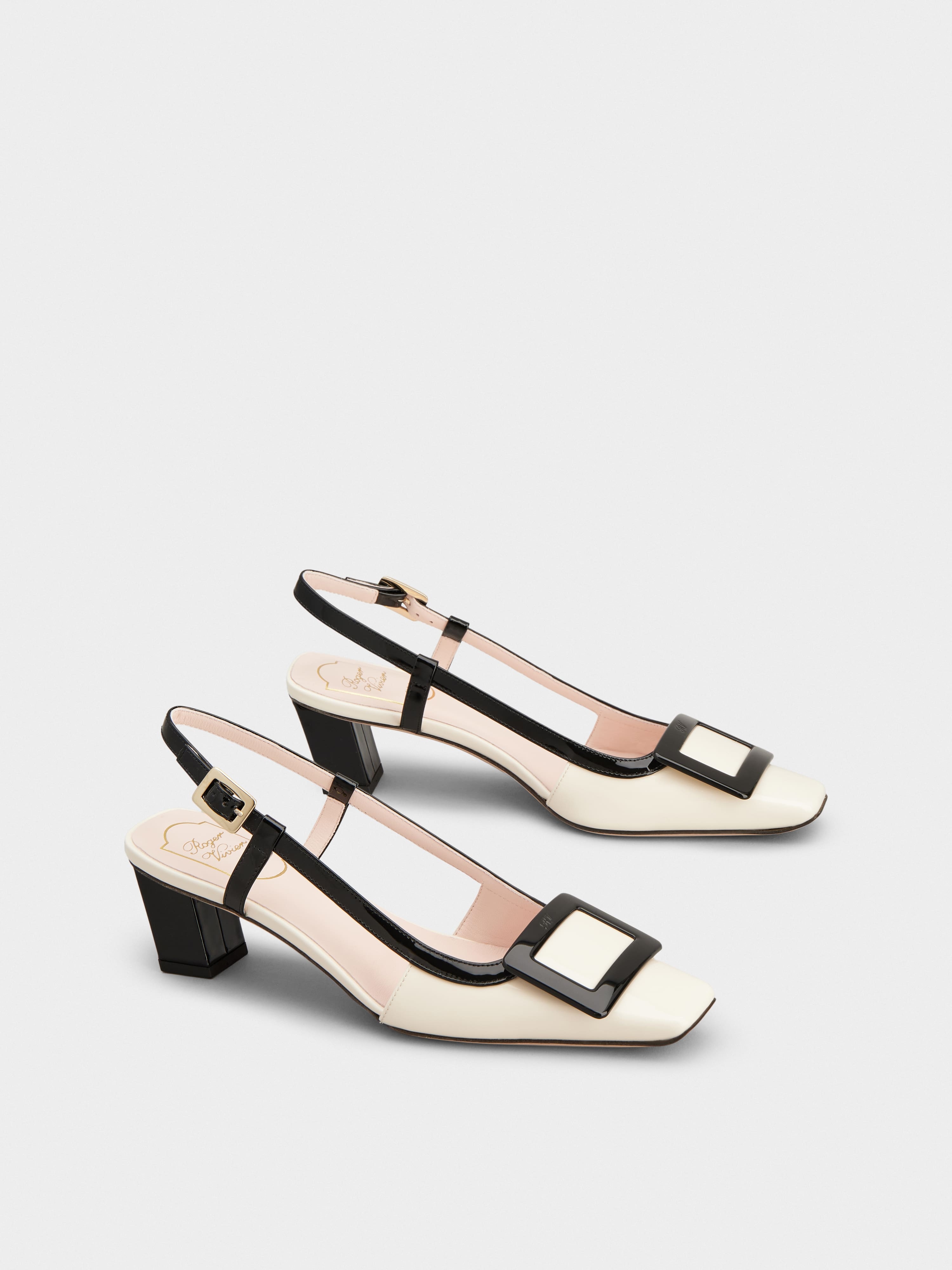 Belle Vivier Covered Buckle Slingback Pumps in Patent Leather - 2