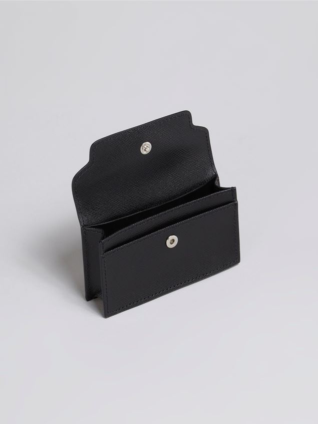 BLACK SAFFIANO LEATHER ZIP-AROUND WALLET - 2