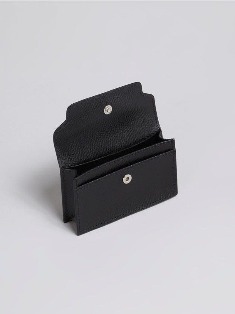 Marni BLACK SAFFIANO LEATHER ZIP-AROUND WALLET outlook
