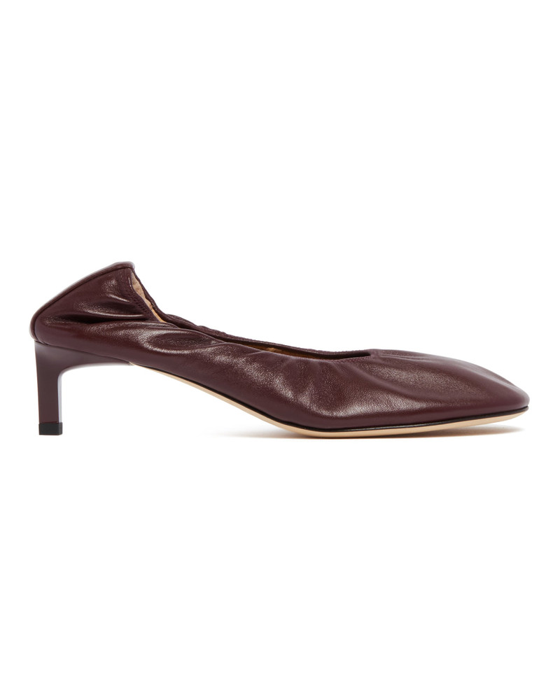 DEAR FRANCES Burgundy Leather Low Heel Pumps outlook